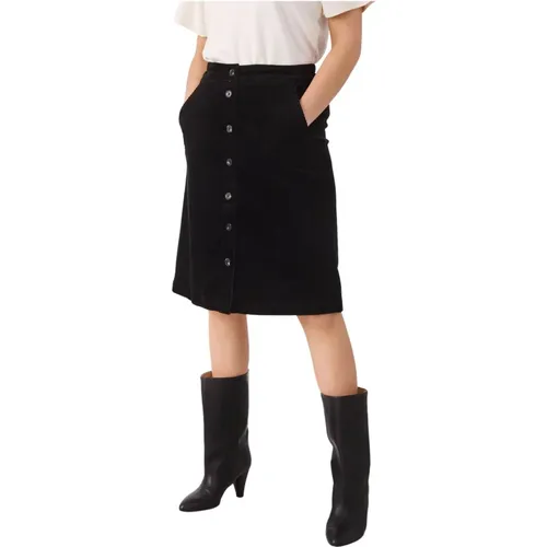 A-Silhouette Midi Skirt with Pockets , female, Sizes: XS, S, L, M, 2XS - Part Two - Modalova