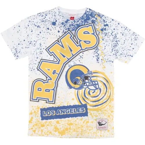 T-Shirts, male, , Size: S Losram Burst Tee NFL Team Shirt - Mitchell & Ness - Modalova