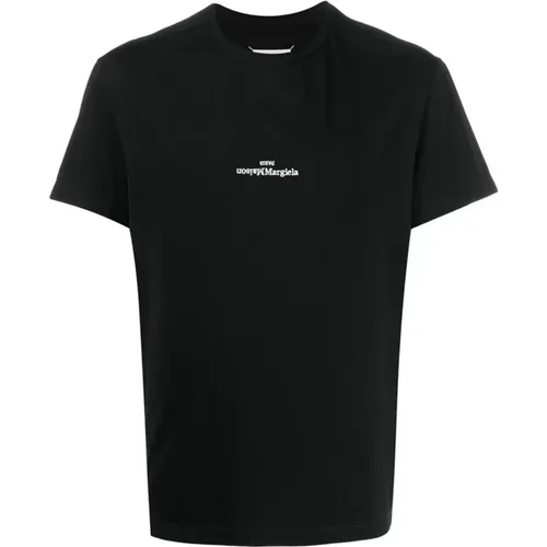Schwarzes Logo-T-Shirt , Herren, Größe: M - Maison Margiela - Modalova