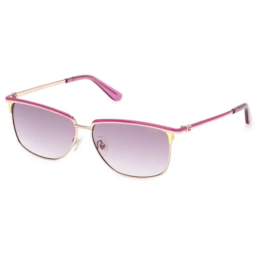 Rectangular Metal Sunglasses for Women , female, Sizes: 56 MM - Guess - Modalova