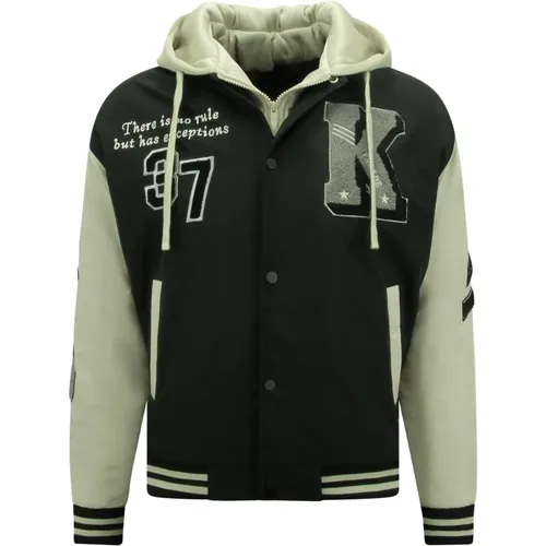 College jackets in oversized model with hood - 8630 , male, Sizes: L, XL, S, 2XL, M - Enos - Modalova