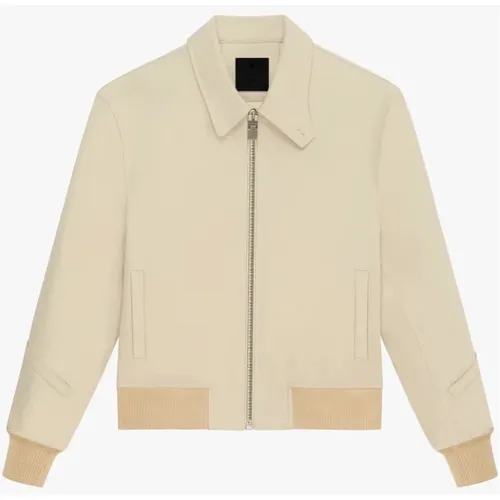Cotton Asymmetric Collar Bomber Jacket , male, Sizes: L - Givenchy - Modalova