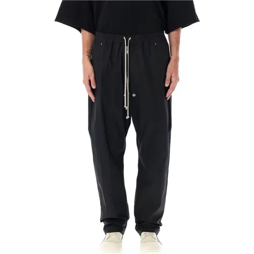 Sweatpants, male, , Size: L Elasticized Drawstring Trousers - Rick Owens - Modalova