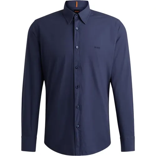 Blaues Regular Fit Hemd mit Logo , Herren, Größe: 2XL - Hugo Boss - Modalova