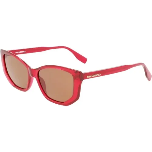 Rote Injizierte Sonnenbrille für Frauen - Karl Lagerfeld - Modalova