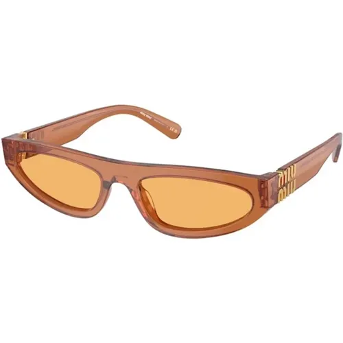 Frame Yellow Lens Sunglasses , unisex, Sizes: 56 MM - Miu Miu - Modalova