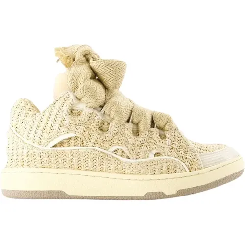 Sneakers, female, , Size: 9 US Calfskin Sneakers with Top Laces - Lanvin - Modalova