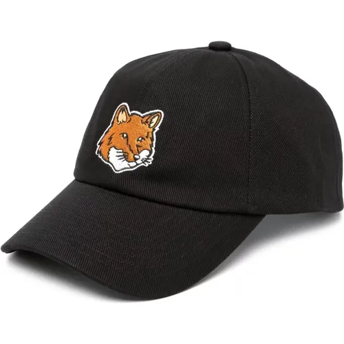 Caps, male, , Size: ONE SIZE Fox Embroidery Casual Cap - Maison Kitsuné - Modalova