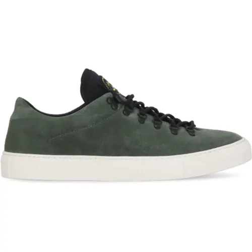 Sneakers, male, , Size: 7 US Suede Leather Sneakers Round Toe - Stone Island - Modalova