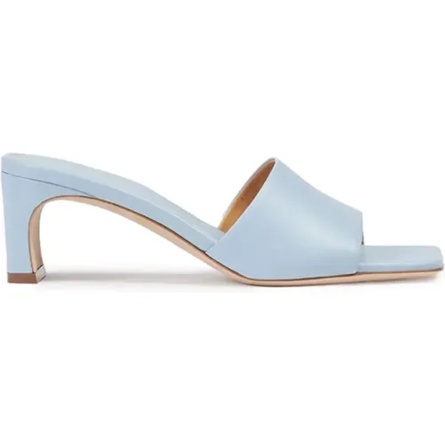 Heeled Mules, female, , Size: 9 1/2 US Powderblue Leather Jeanie Sandals - aeyde - Modalova