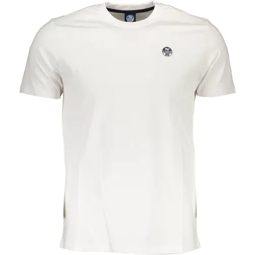 Einfaches Weißes Rundhals T-Shirt , Herren, Größe: XL - North Sails - Modalova