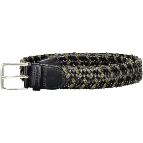 Belts, male, , Size: 90 CM Leather Belt with Contrasting Details - Gant - Modalova