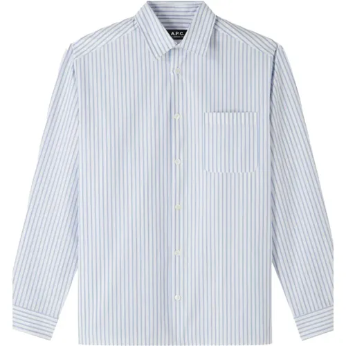 Striped Poplin Shirt , male, Sizes: L - A.p.c. - Modalova