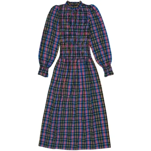 Ruby Dusk Tartan Rüschenkleid , Damen, Größe: M - The New Society - Modalova