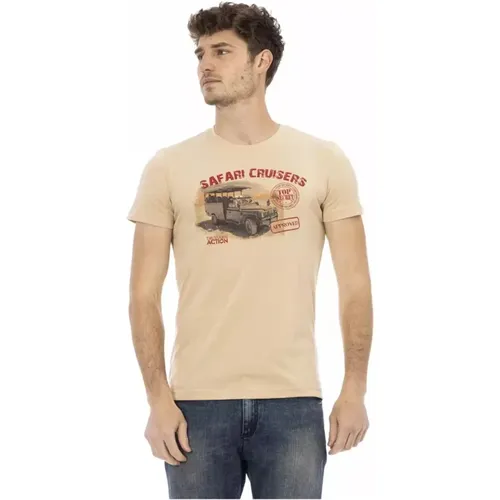 Baumwoll-T-Shirt mit Frontdruck , Herren, Größe: 2XL - Trussardi - Modalova