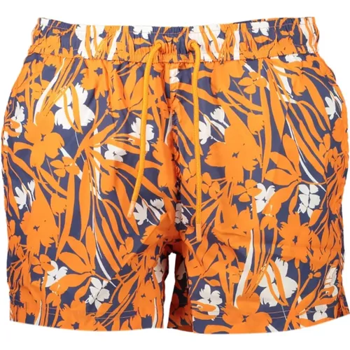 Orangefarbene Herren Badehose mit Kontrastdetails , Herren, Größe: L - K-way - Modalova