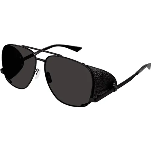 Schicke Schwarze Leder Umhängetasche,Leder Spoiler Sonnenbrille SL 653,Leder Spoiler Sonnenbrille - Saint Laurent - Modalova