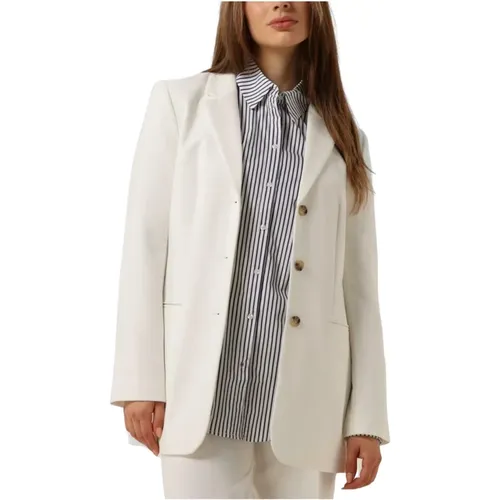 Weiße Slim Blazer , Damen, Größe: M - Modström - Modalova