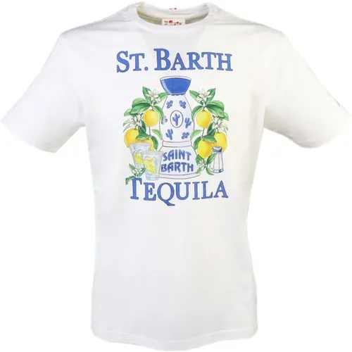 Tequila Print Cotton T-Shirt , male, Sizes: XL, M, S, L - Saint Barth - Modalova