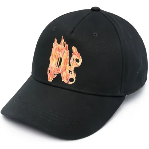 Caps, male, , Size: ONE SIZE Monogram Logo Baseball Cap Hat - Palm Angels - Modalova