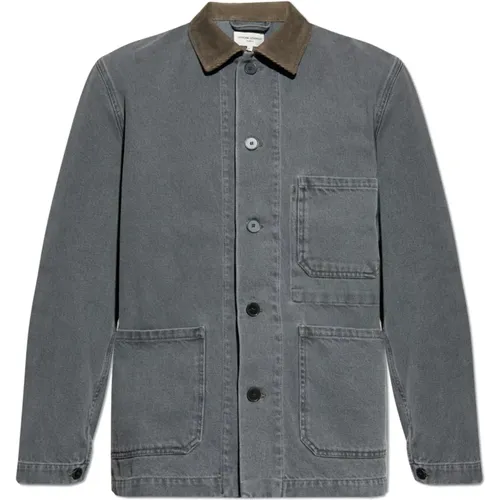 Light Jackets, male, , Size: M Jacket with corduroy collar - Officine Générale - Modalova