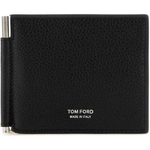 Wallets & Cardholders, male, , Size: ONE SIZE Stylish Leather Card Holder - Tom Ford - Modalova