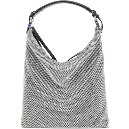 Rhinestone embellished silver-tone bag , female, Sizes: ONE SIZE - Benedetta Bruzziches - Modalova