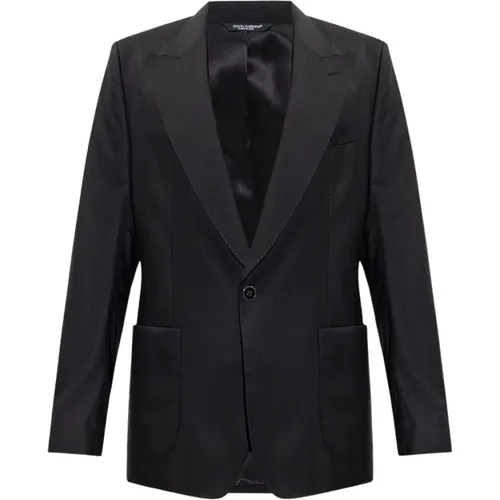 Blazers, male, , Size: L Wool blazer - Dolce & Gabbana - Modalova