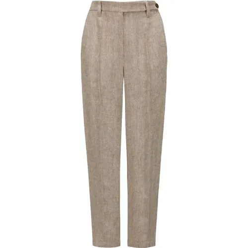 High Waist Linen Trousers , female, Sizes: XS, 2XS - BRUNELLO CUCINELLI - Modalova