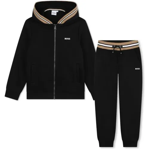 Gestreifter Logo Hoodie und Hose Set - Hugo Boss - Modalova