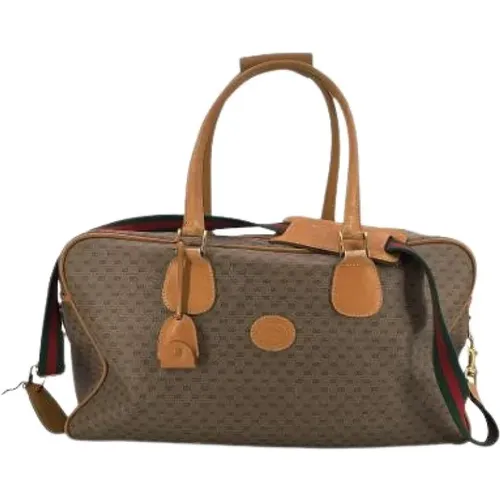 Pre-owned Weekend Bags, female, , Size: ONE SIZE Pre-owned Canvas Weekend Bag - Gucci Vintage - Modalova