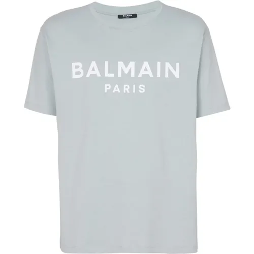 Printed Bamain Paris short-seeved T-shirt , male, Sizes: S - Balmain - Modalova