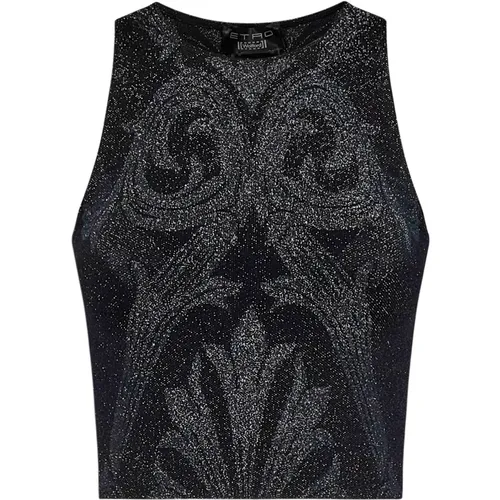 Schwarzes Paisley Jacquard Crop Top - Wolford - Modalova