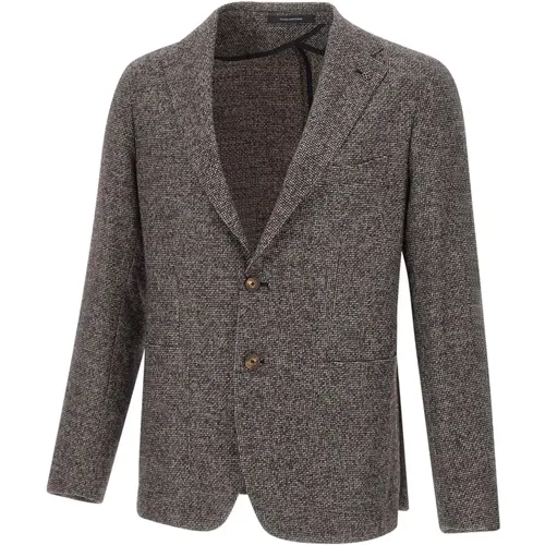 Blazers, male, , Size: S Wool Blazer - Tagliatore - Modalova