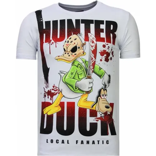 Hunter Duck Rhinestone - Herren T-Shirt - 13-6225W , Herren, Größe: L - Local Fanatic - Modalova