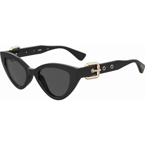 Schwarze/Dunkelgraue Sonnenbrille,Havana/Schwarze Sonnenbrille - Moschino - Modalova