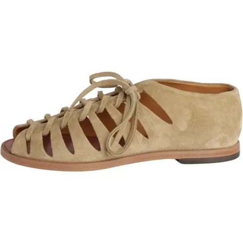Suede Loafer Flat Shoes , female, Sizes: 4 1/2 UK, 3 1/2 UK - alberta ferretti - Modalova
