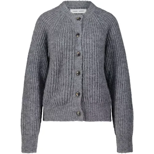 Alpaka-Strickjacke mit Knopfleiste , Damen, Größe: XS - Samsøe Samsøe - Modalova