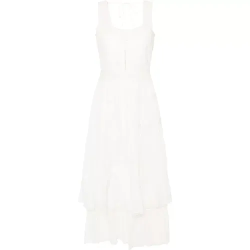 Optisch Weiße Lange Kleid , Damen, Größe: 2XS - Twinset - Modalova