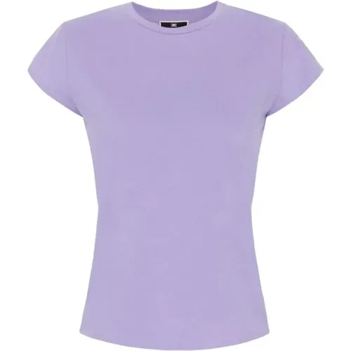 Embroidered Jersey T-Shirt , female, Sizes: L, XL - Elisabetta Franchi - Modalova