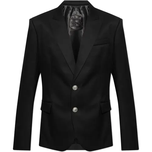 Blazers, male, , Size: 3XL Wool blazer - Balmain - Modalova