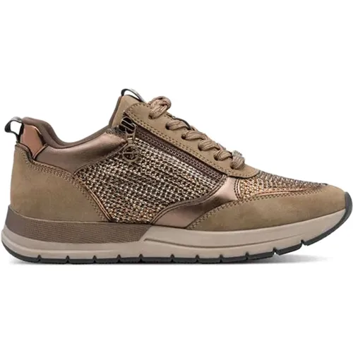 Sneakers, female, , Size: 11 US Sneakers with Metallic Details - tamaris - Modalova