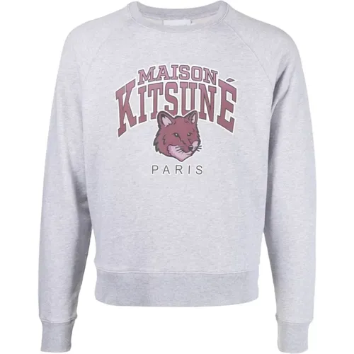 Womens Clothing Sweatshirts Lightgray Aw22 , female, Sizes: L - Maison Kitsuné - Modalova