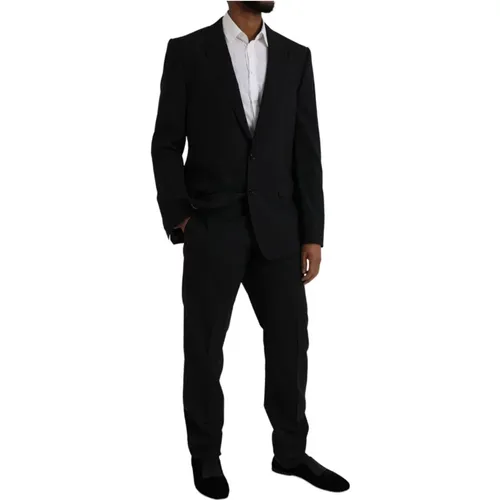 Single Breasted Suits, male, , Size: 2XL Martini Wool Formal Suit - Dolce & Gabbana - Modalova