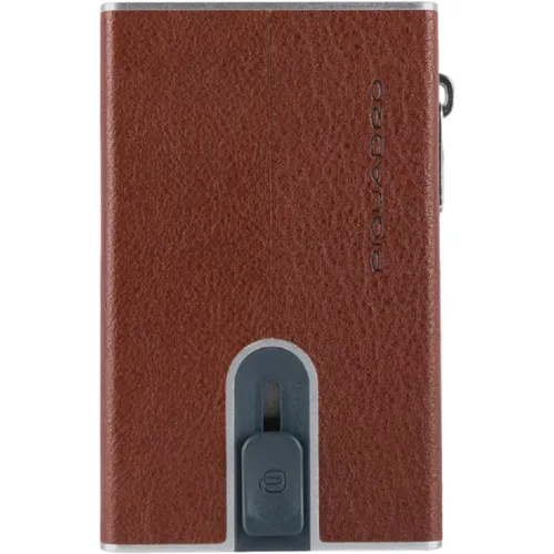 Leather Compact Wallet with Rfid , male, Sizes: ONE SIZE - Piquadro - Modalova