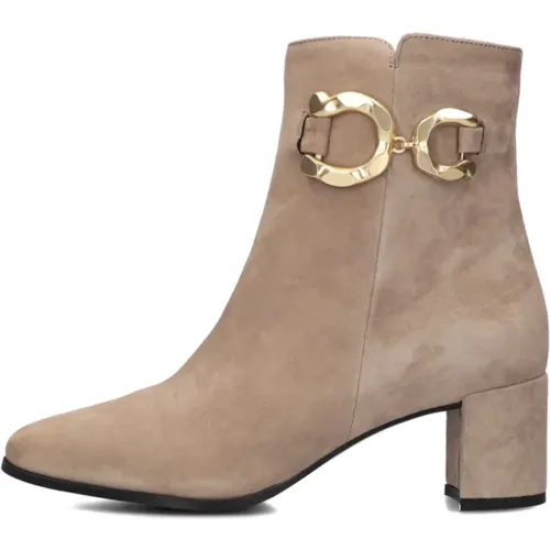 Wildleder Stiefeletten mit Gold Detail , Damen, Größe: 41 EU - Notre-v - Modalova