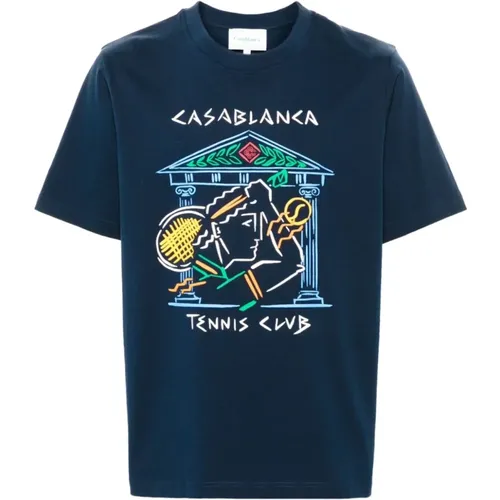 Tennis Club T-shirt , male, Sizes: M, S - Casablanca - Modalova