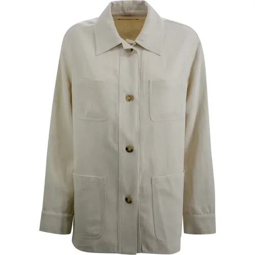 Newport Linen Cotton Blend Jacket , female, Sizes: S - Max Mara Studio - Modalova