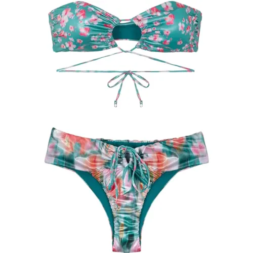 Bedrucktes Bandeau-Bikini-Set Glitch , Damen, Größe: S - Me-Fui - Modalova