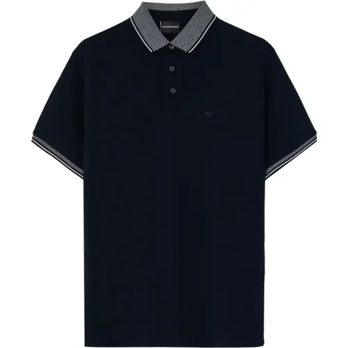 Blaue Polo T-Shirts und Polos , Herren, Größe: M - Emporio Armani - Modalova